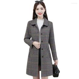 Women's Trench Coats Middle-Aged Mother Spring Autumn Period Windbreaker Jacket 2023 Model Fashion Medium Long Woollen Overcoat Female