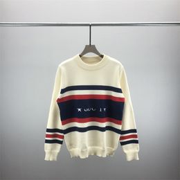 2023 Yeni Avrupa Kadın ve Erkek Tasarımcı Sweaters Retro Klasik Lüks Sweatshirt Erkekler Kol Mektubu Nakış Yuvarlak Boyun Rahat Yüksek kaliteli jumper 022