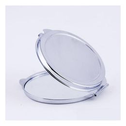 Mirrors Diy Makeup Iron 2 Face Sublimation Blank Plated Aluminium Sheet Girl Gift Cosmetic Compact Mirror Portable Decoration Sn2573 Dhu8C