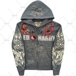 Men's Hoodies Sweatshirts Dark Gothic Rock Skull Bones Oversized Hoodies Men's Street Casual All-Match Harajuku Style Zipper Sweatshirt Men's Hoodies 230921