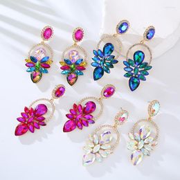 Dangle Earrings Trendy Elegant Leaf Crystal Water Drop For Women Luxury Angel Wedding Jewelry Gifts Brincos 2023