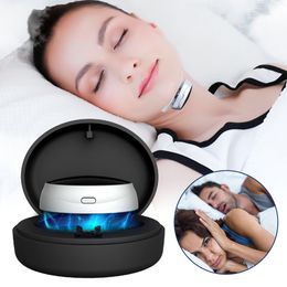 Sleep Masks Smart Anti Snoring Device No Sleeping Aid Breathing Corrector Stop Electric Throat Muscle Stimulator Massager 230920