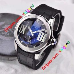 New Bubble watch 3 Colour Automatic Mens Watch with date black Leather Strap Watches256m