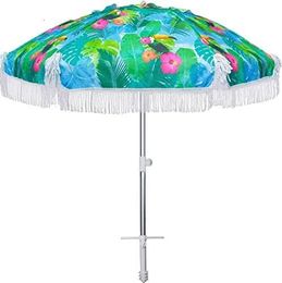 Umbrella Stands Heavy Duty HIGH Wind fringe Beach with sand anchor Tilt Sun Shelter UV 50 Protection Outdoor Sunshade Umbr Umb 230920