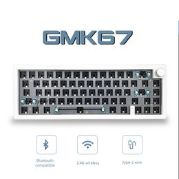 Keyboards GMK67 65% Gasket Bluetooth 2.4G Wireless -swappable Customized Mechanical Keyboard Kit RGB Backlit 230920