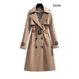 Outerwear burberies burbreries burberriness S Fashion 4XLBrand New Spring Autumn Lady Long Women Trench Coat Double Tops Breasted Khaki Dress Loose Coats S0 D285