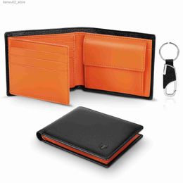 Money Clips TEEHON Genuine Leather Wallet Men Slim RFID Purse Card Holder Coin Pocket Wallet Man Q230921