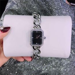 Famous Designer Square Dial Face Woman watch clock Luxury Special Band stainless steel Lady wristwatch Nice Fashion Dress watch wh224N