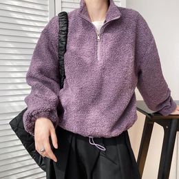 Women's Hoodies Lamb Wool Sweatshirt Fall/winter 2023 Stand-up Collar Zipper Pullover Warm Plush Casual Wn