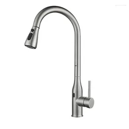 Kitchen Faucets Spring Infrared Induction Touch Cold And Rotary Pull Faucet Sink