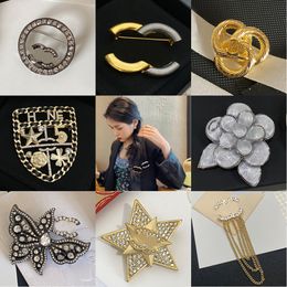 Designer Jewellery Brand Brooches 18K Gold Plated Jewellery Copper Crystal Brooch Marry Luxury Women Wedding Suit Clothing Pin Party Fashion Accessories