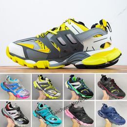 Men Women Casual Sports Shoes fashion Track 3 Sneaker Beige Recycled Mesh Nylon sneakers Top Designer Couples platform runners trainers shoe size 35-45 L2