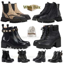 Top Quality Martin Boot High Heel Desert Boot Leather Boot Womens Combat Boot Zipper Ankle Boot Lace-Up Boot Platform Boot Vintage Print Oxford Boot Snow Boot With Box