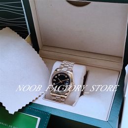 Super Factory s Watch Automatic Movement Christmas Gift 36MM YELLOW GOLD Black CHAMPAGNE Dial with Original box Diving Watches228T