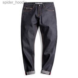 Men's Jeans Maden Red M Embroidery Denim jeans Straight slim fit selvage Jeans 14.5 oz Vintage amekaji wear branded pants for male 28 to 38 L230921