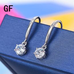 Dangle & Chandelier 925 Silver Passed Diamond Test Mossanite Ear Hooks Perfect Cut 0 5ct D Color VVS1 Engagement Wedding Drop Earr265y