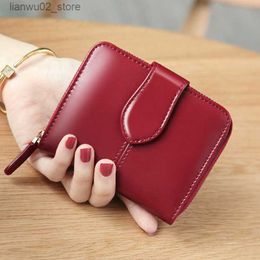 Money Clips Oil Wax Women Wallet Genuine Leather Small Short Zipper Card Holder Coin Purse Women Wallets 2023 RFID Purses for Womans Wallet Q230921