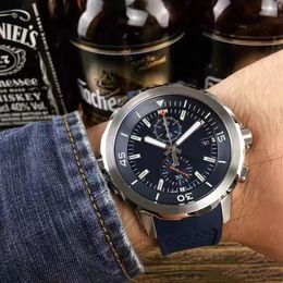 mens quartz ceramic bezel watches 44MM Rubber Gliding clasp wristwatches sapphire Sports watch factory montre de luxe220T