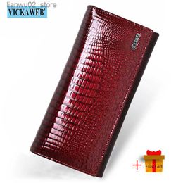 Money Clips Free Gift Genuine Leather Women's Wallets Long Ladies Double Zipper Wallet Clutch Money Bag Design Purse Fashion Purses VK-AE501 Q230921