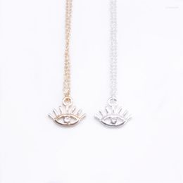 Pendant Necklaces 30Pcs Trendy Eyes With Rhinestone Necklace Pendants Small Clavicle Gold Plated Women