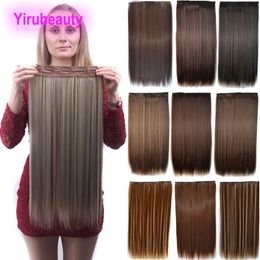 Synthetic Hair Extensions 5 Clips In About 24inch 120g Silky Straight Clip On Hair Products 1B#3 1BH613# 2M33# 613# Colour