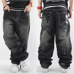 Mens Jeans Mens Baggy Jeans Men Wide Leg Denim Pants Hip Hop Fashion Embroidery Skateboarder Jeans cholyl 230920