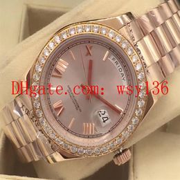 Luxury Mens Casual Watch 228235 Presidential Day-Date 18k Rose Gold Diamond Bezel Automatic Mechanical Movement Wrist Watches292q