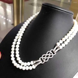 Chains Sell 17-18inch 8-9mm White Natural Freshwater Pearl Necklace Long Chain Fine Jewellery