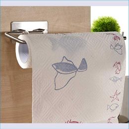 Stainless steel kitchen paper roll holder kitchen paper towel holders Without drilling 3M sticky hooks J15372249q