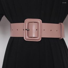 Belts Women's Runway Fashion Genuine Leather Cummerbunds Female Dress Corsets Waistband Decoration Wide Belt R1109