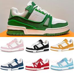 Luxury Fashion Designer Virgil Casual Shoes Women Men Calfskin Leather Ablohs Plat-form Sneaker White Green Red Blue Letter Oink Low Mens Trainers Sneakers L0