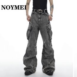 Mens Jeans NOYMEI Niche Design Denim Trousers Pleated Flare Pants Large Fashion Washed Trend Men Jean High Street Pocket WA1987 230920