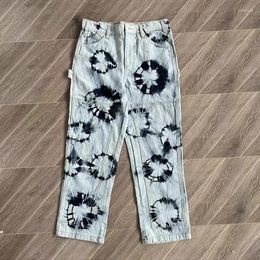 Men's Jeans High Street Trend CPFM XYZ Personality Hip Hop Tie-dye CPFM. Slacks Quality Washed Sport Pants For Men And Women
