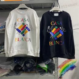 Men's Hoodies Sweatshirts Tennis Colourful Letters Casablanca Sweatshirts 2023FW Men Women Hoodie Black White Pullover T230921