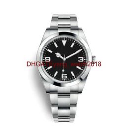 2018 luxury watch mens watches Stainless steel strap AIR KING Black white dial green pointer automatic movment Sapphire glass mirr2742