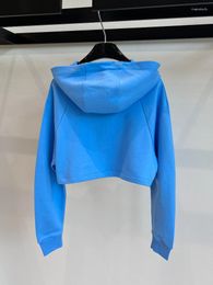 Women's Hoodies 2023 Autumn Fashion Blue Black Loose Hooded Tops Women Casual Streetwear Cropped Hoodie Female High Quality Sweatshirts
