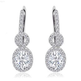 Redoors Fashion Jewelry 14k Gold Moissanite Cluster Water Drop Earrings Vvs Oval Moissanite Diamond