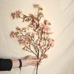 Decorative Flowers Peach Artificial Fake Flower Silk Floral Home Decor Cherry Party Wedding