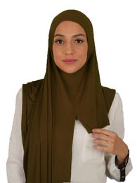 Scarves Women Jersey Hijabs Long Good Stitching Shawls With Hoop Free Use 17575cm 230921