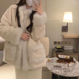 Women's Fur Fashion Winter Faux Coat Women 2023 High Quality Warm Round Collar Furry Overcoat Woman Elegant Jacket Ladies T187