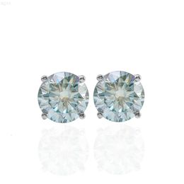 Vvs Blue Moissanite Stud Stone Earring with S925 Sterling Silver in Wholesale Cheap Price
