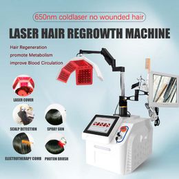 DHL free shipping laser hair grow light scalp detection beauty equipment Led lazer diodes Fast Regrowth Laser treatment hair restoration machines home use
