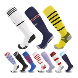 Protective Gear 22 Season Soccer Socks For Adults Kids Thickening Towel Bottom Knee High Football Training Match Sport Racing Stocking 230921