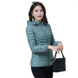 Women's Trench Coats 2023 Autumn And Winter Thin Fashion Cotton-padded Jacket Short Hooded Korean Ladies Coat Women.