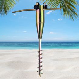 Umbrella Stands Parasol Beach Skewer Anchor Metal Post No Dig Ground Screw for Garden 230920