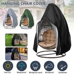 Chair Covers Black Patio Cover Egg Swing Waterproof Dust Protector with Zipper Protective Case Outdoor Hanging 230921