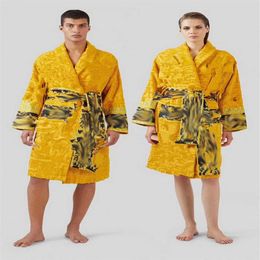 High Quality Cotton Men Women Bathrobe Sleepwear Long Robe Designer Letter Print Couples Sleeprobe Nightgown Winter Warm Unisex Pa266v