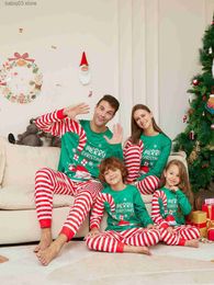 Family Matching Outfits Christmas Pyjamas Family Set Xmas Pjs Matching Couples Long Sleeve Stripe Santa Printed Mommy Daughter Mother Kids Baby 2023 New T230921