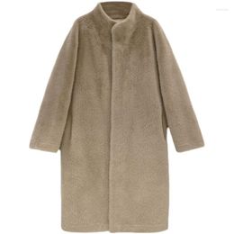 Women's Fur Lamb Faux Coat Women Long Plush Jacket Female 2023 In Outerwears Ladies Cardigan Woman Winter Fluffy