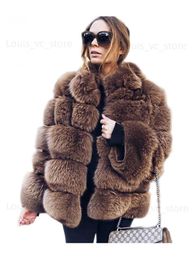 Women's Fur Faux Fur ZADORIN High Quality Thicken Pink Faux Fur Coat Women Winter Stand Collar Long Sleeve Faux Fur Jacket Gilet Fourrure Bontjas T230921